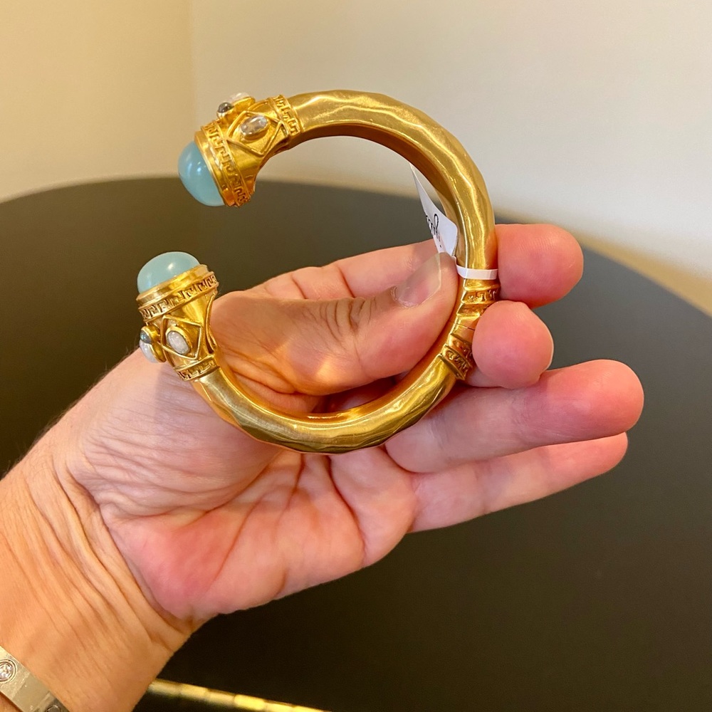 Julie Vos NWT AUTHENTIC Luxury Vintage RARE Chalcedony Hinge Cuff/bracelet - Picture 12 of 17